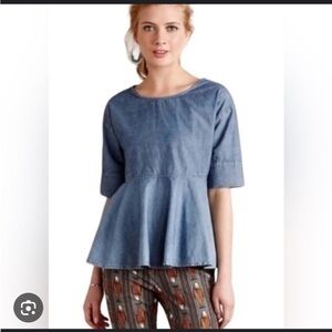 AG Adriano Goldschmied Peplum Denim Swing Top- Size Medium